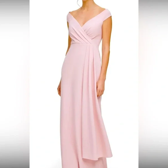 Women's Formal Dress Size ELIZA J Blush Pink Side-drape Cap